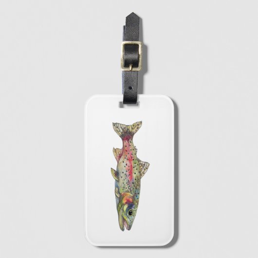 Rainbow Trout Fish Luggage Tag ラゲッジタグ (正面縦)