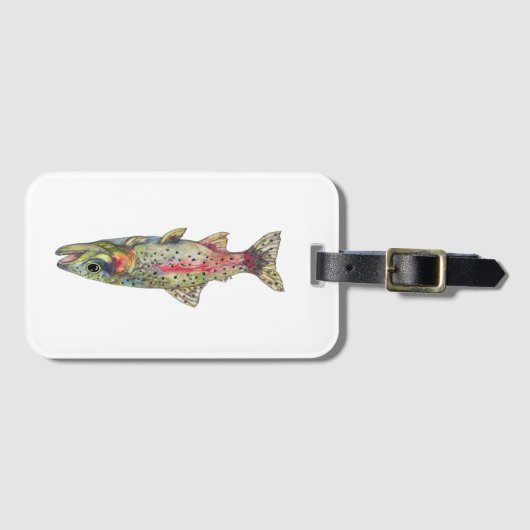 Rainbow Trout Fish Luggage Tag ラゲッジタグ (正面横)