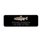 Rainbow Trout - Fly Fisherm Return Address Label   ラベル (正面)