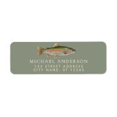 Rainbow Trout - Fly Fisherm Return Address Label   ラベル (正面)