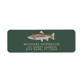 Rainbow Trout - Fly Fisherm Return Address Label   ラベル (正面)