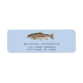 Rainbow Trout - Fly Fisherm Return Address Label   ラベル (正面)
