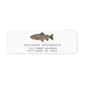 Rainbow Trout - Fly Fisherm Return Address Label   ラベル (正面)