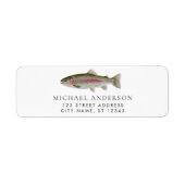 Rainbow Trout - Fly Fisherm Return Address Label   ラベル (正面)