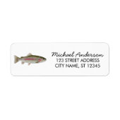 Rainbow Trout - Fly Fisherm Return Address Label   ラベル (正面)