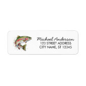 Rainbow Trout - Fly Fisherm Return Address Label   ラベル (正面)