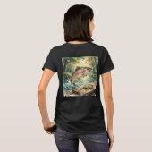 Rainbow trout jumping in forest stream watercolor tシャツ (裏面フル)