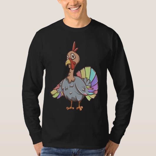Rainbow Turkey Happy LGBTQ Turkey Gay Thanksgiving Tシャツ (正面)