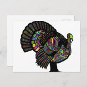 Rainbow Turkey Holiday Card  シーズンポストカード (正面/裏面)
