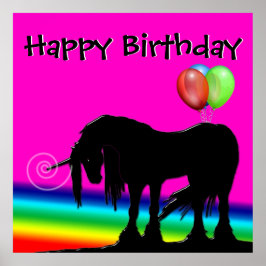 Rainbow Unicornパーティー(汎用) ポスター