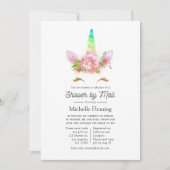 Rainbow Unicornベビーシャワー（メール） 招待状 (正面)