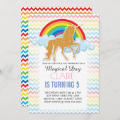 Rainbow Unicorn招待状誕生日パーティー 招待状 (正面/裏面)