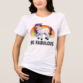 RAINBOW UNICORN レディース Tシャツ スウェットシャツ (正面)