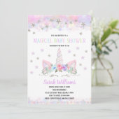 Rainbow Unicorn Baby Shower Invitation 招待状 (スタンド正面)
