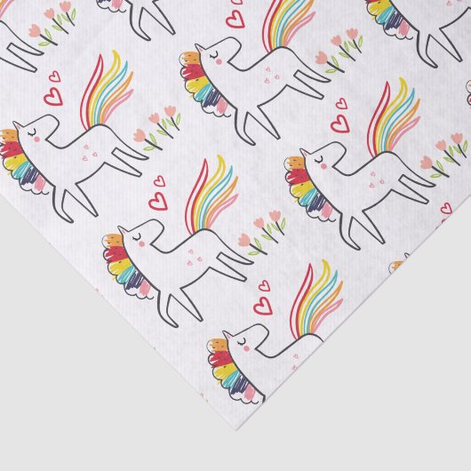 Rainbow Unicorn Birthday Custom Name 薄葉紙 (詳細)