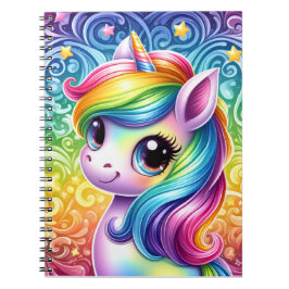 Rainbow unicorn cute fun notebook ノートブック
