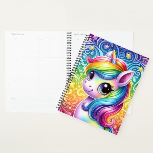 Rainbow unicorn cute fun planner book プランナー手帳 (ディスプレー)