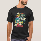 Rainbow Unicorn Florist Floral Tシャツ (正面)