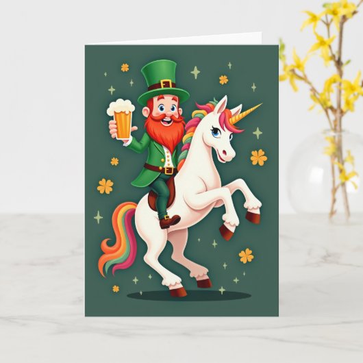 Rainbow Unicorn Fun Card カード (黄色い花)