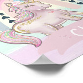 🦄Rainbow Unicorn Girl Custom Name   ポスター (角)