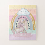 🦄Rainbow Unicorn Girl Custom Name Heart ジグソーパズル<br><div class="desc">Beautiful magic-themed featuring Adorable glittering unicorn with rainbow. Easy customization of your princess name using the "Personalization button". Check out other Matching items available in my store!</div>