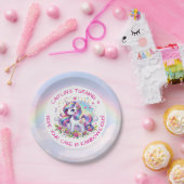 Rainbow Unicorn Girl's Birthday Party Personalized ペーパープレート (パーティー)