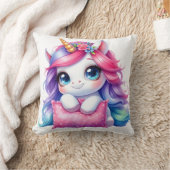 Rainbow Unicorn Hugging Pillow クッション (ブランケット)