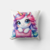 Rainbow Unicorn Hugging Pillow クッション (正面)
