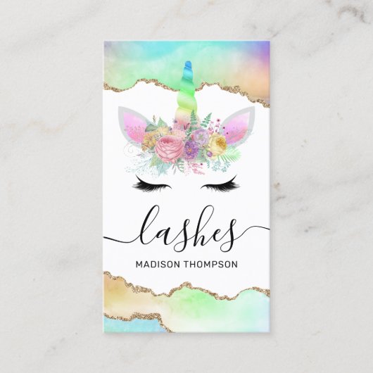 Rainbow Unicorn Makeup Lashes 名刺 (正面)