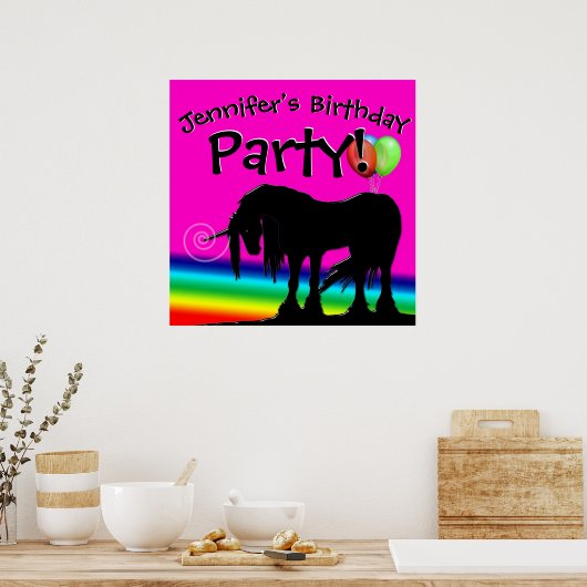 Rainbow Unicorn Party ポスター (キッチン)