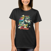Rainbow Unicorn Pianist Piano Tシャツ (正面)