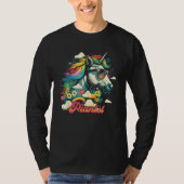 Rainbow Unicorn Pianist Piano Tシャツ (正面)
