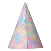 Rainbow Unicorn pink aqua birthday custom パーティーハット (裏面)