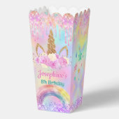 Rainbow Unicorn pink aqua birthday pop corn フェイバーボックス (裏面)