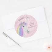 Rainbow Unicorn Thank You Stickers ラウンドシール (封筒)