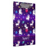 Rainbow Unicorns In Space Purple Ombre クリップボード (右)