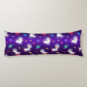 Rainbow Unicorns In Space Purple Ombre ボディピロー (裏面)