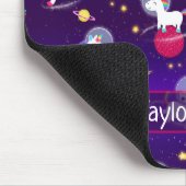 Rainbow Unicorns In Space Purple Ombre マウスパッド (コーナー)