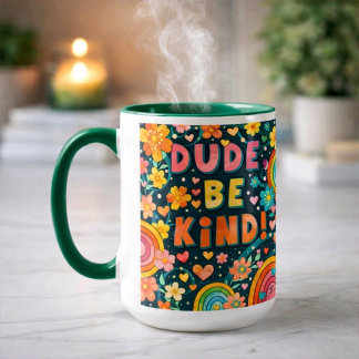 Rainbow Unique Dude Be Kind Inspirivity Kindness マグカップ