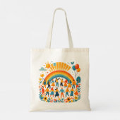 Rainbow Unity Kids Celebration Tote Bag トートバッグ (裏面)