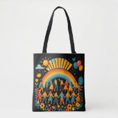 Rainbow Unity Kids Celebration Tote Bag トートバッグ (正面)