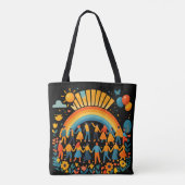Rainbow Unity Kids Celebration Tote Bag トートバッグ (裏面)