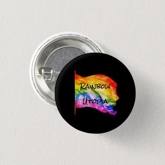 Rainbow Utopia logo button 缶バッジ (正面&裏面)