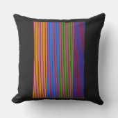 Rainbow Vertical Strips + Trim Decorative Black アウトドアクッション (正面)