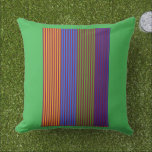 Rainbow Vertical Strips   Trim Decorative Green アウトドアクッション<br><div class="desc">Size: Throw Pillow 20" x 20" Accent your home with custom pillows from Zazzle and make yourself the envy of the neighborhood. Made from high-quality Simplex knit fabric, these 100% polyester pillows are soft and wrinkle-free. The heavyweight stretch material provides beautiful color definition for your design while also being the...</div>