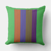 Rainbow Vertical Strips + Trim Decorative Green アウトドアクッション (正面)