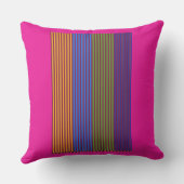 Rainbow Vertical Strips + Trim Decorative Pink アウトドアクッション (裏面)