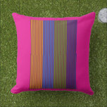 Rainbow Vertical Strips   Trim Decorative Pink アウトドアクッション<br><div class="desc">Size: Throw Pillow 20" x 20" Accent your home with custom pillows from Zazzle and make yourself the envy of the neighborhood. Made from high-quality Simplex knit fabric, these 100% polyester pillows are soft and wrinkle-free. The heavyweight stretch material provides beautiful color definition for your design while also being the...</div>