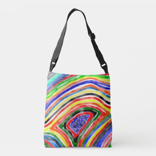 "Rainbow Vibes" Abstract Shoulder Bag クロスボディバッグ (裏面)