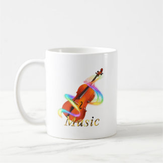 Rainbow Violin コーヒーマグカップ